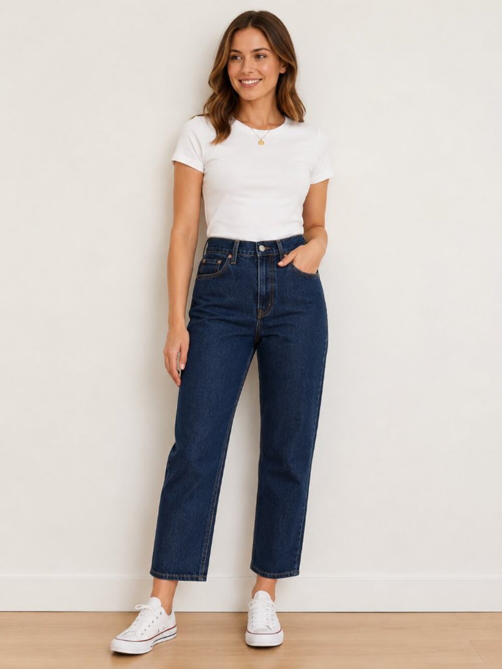 Levi's Ribcage Straight Ankle Jeans 29W 27L High Rise Dark Wash Denim